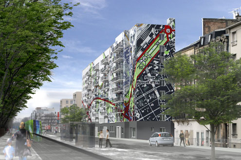 Retraitement architectural et polychromie d’un immeuble-barre du quartier Gare à REIMS